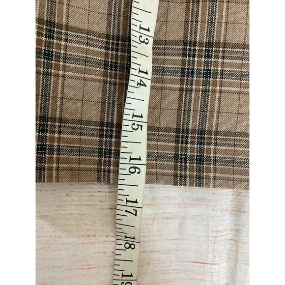 NWT Lea & Viola Women's Brown Plaid Long Sleeve Crop Blazer - Small - Picture 6 of 14